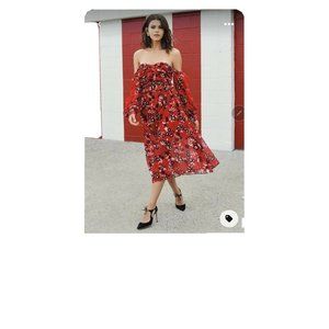 Self Portrait Floral Print Dress Size 8 MIDI